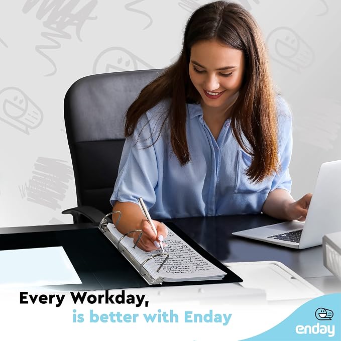 Enday 3 inch Binder (6 Pack - Black) 3 Ring Binder 3 inch with Clear View Cover and 2 Inside Pocket - for Letter Size 8.5 x 11'' Paper, Ideal for School Supplies, Office, and Home