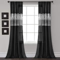 Lush Decor Night Sky Window Curtain Panel, Single 42"W x 95"L Black - Sequin Backdrop Curtain - Room Darkening Curtains For Bedroom - Glam Decor