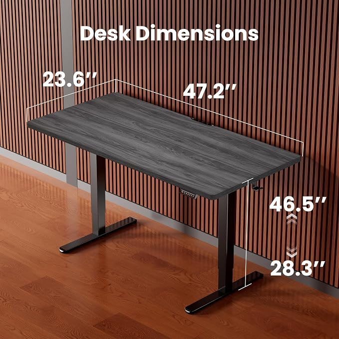 ErGear Height Adjustable Electric Standing Desk, 48 x 24 Inches Sit Stand up Desk, Memory Computer Home Office Desk, Grey