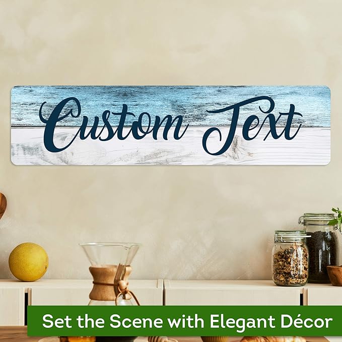 Custom Sign, Custom Street Sign, 11 Font Colors, 13 Font Styles, 4 Hole Options, 22 Sizes, 6x24 Inches, Rust Free DiBound, Fade Resistant, Made in USA by My Sign Center (Coastal)