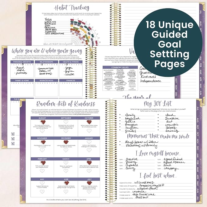 bloom daily planners 2026-2027 Hardcover Academic Year Goal & Vision Planner (July 2026 - July 2027) - 13 Months Weekly & Monthly Agenda Organizer - 7.5" x 9" - Good Things Are Coming