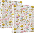 Mushroom Round Ring Binders 1.5 Inch Butterfly Snail Dragonfly Daisy Flowers 3 Ring Clipboard Binder for Office School Work Supplies File Folder Document 200 Sheet Capacity Easy Open 2 Pieces