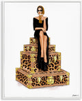 Stylish Gal Suitcases Travel Glam, 24 x 30 Inch Framed Giclée Print | Stupell Industries · By Ziwei Li · Ready to hang · Great for dorms and bedrooms · Made in USA
