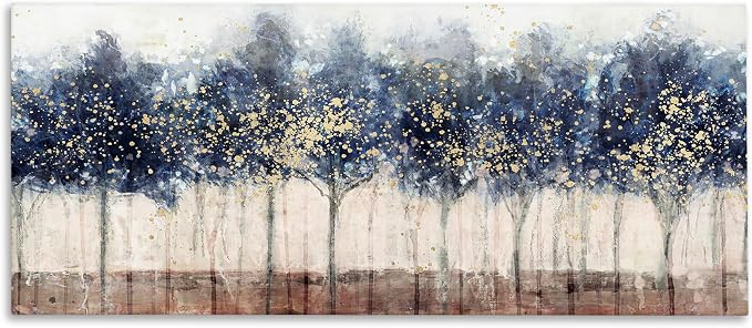 Modern Trees Floral Landscape, 17 x 40 Inch Canvas Wall Art | Stupell Industries · By Nina Blue · Ready to hang · Nature inspired for living room or office · Made in USA
