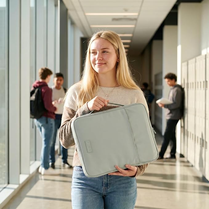 Sturdy 3 Ring Zipper Binder with Strap for School - Beautiful 1 Inch Zip Up Binder with 5-Tab Dividers Holds 420 Sheets, Books & Laptop - Easy to Carry Trapper Keeper Made of Premium Fabrics