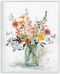 'Warm Summer Floral Bouquet'| Framed Giclee Art | Stupell Industries | White, 16 x 20 Inches, Easy to Hang and Sturdy, Made in USA, by Carol Robinson
