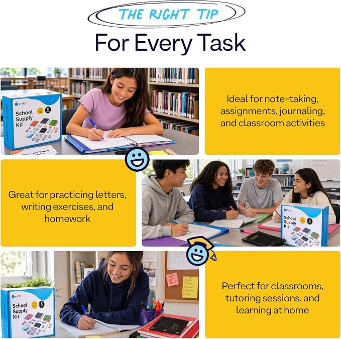 Enday Back to School Supplies High School Kit for Kids with Folders, Notebooks, Pencils, Pens & More Back to School Supplies Kit School Supply Bundle for Classroom Essentials
