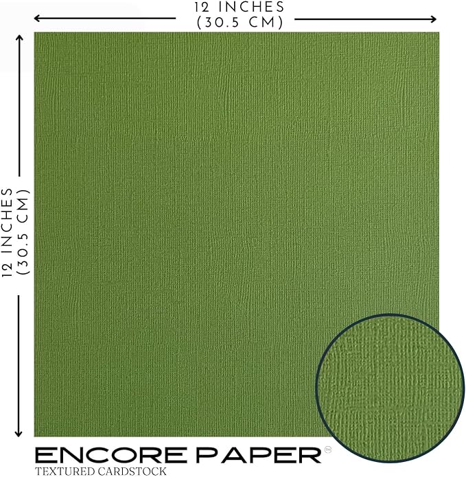 Forest Moss—12x12 Textured Cardstock | 80lb Textured Green Scrapbook Paper | Premium Cardstock for Cricut Cutting | 25 Sheets
