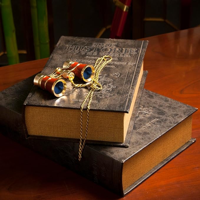 Barska Large Antique Book Lock Box with Key Lock , 8.75" x 2.75" x 13", black | Steel safe door with magnetic closure and key lock for jewelry, passports and documents