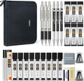 STAGEEK Mechanical Pencil Set with Canvas Bag 30 Count, Drawing Pencils 0.5, 0.7, 0.9MM & 3PCS 2MM Sketching Pencils with 464PCS Lead Refills (6B 4B 2B HB 2H 4H Color) for Artist Drafting Drawing