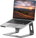 SOUNDANCE Laptop Stand, Aluminum Computer Riser, Ergonomic Laptops Elevator for Desk, Metal Holder Compatible with 10 to 15.6 Inches Notebook Computer, Grey
