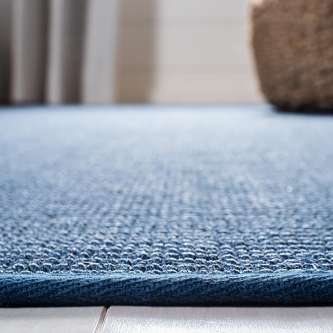 Martha Stewart x SAFAVIEH Area Rug Collection - 4' x 6', Blue, Sisal & Jute, Farmhouse Style, Ideal for Living Room, Foyer, Bedroom, Accent Space (MSR9501M)