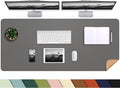 AFIING Cork Desk Mat 47" x 23.6", Dual-Sided Natural Cork & PU Leather Desk Pad, Non-Slip Waterproof Large Mouse Pad for Office, Home & Gaming (Dark Grey)