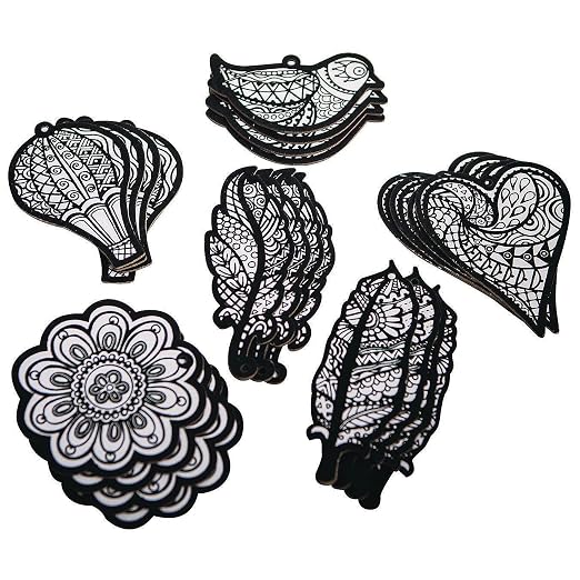 S&S Worldwide-PS1417 Velvet Art Everyday Ornaments (Pack of 24)