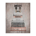 'Book Stack Heels Metallic Pink'| Canvas Art | Stupell Industries | 24 x 30 Inches, Easy to Hang and Sturdy, Made in USA, by Amanda Greenwood