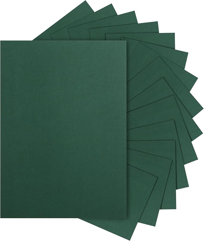 Silunkia 28 Sheets Dark Green Cardstock 8.5 x 11 Craft Paper 92lb | Heavyweight Christmas Green Card Stock for DIY Cards Making, Invitations, Thank You Cards, Birthday, Menus