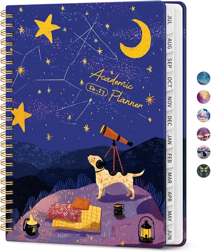 Academic Planner 2026-2027, Jul 2026-Jun 2027 Monthly & Weekly Planner