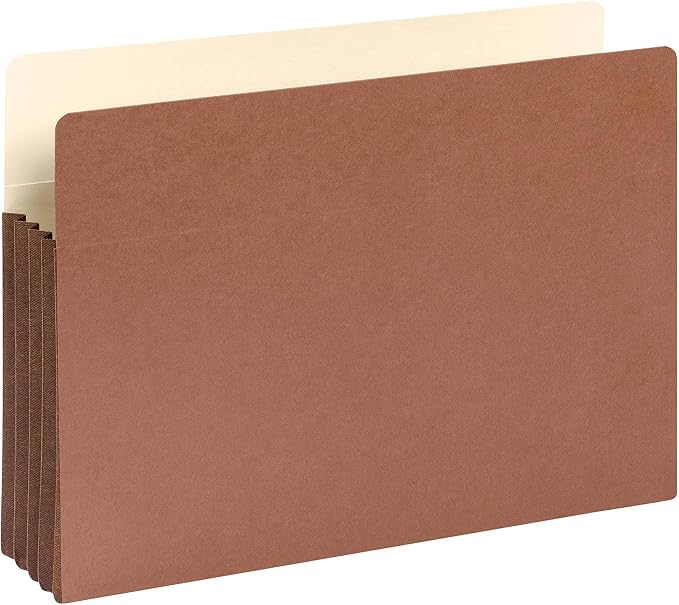 Smead File Pocket, Straight-Cut Tab, 3-1/2" Expansion, Legal Size, Redrope, 10 per Box (74264) (Pack of 5)