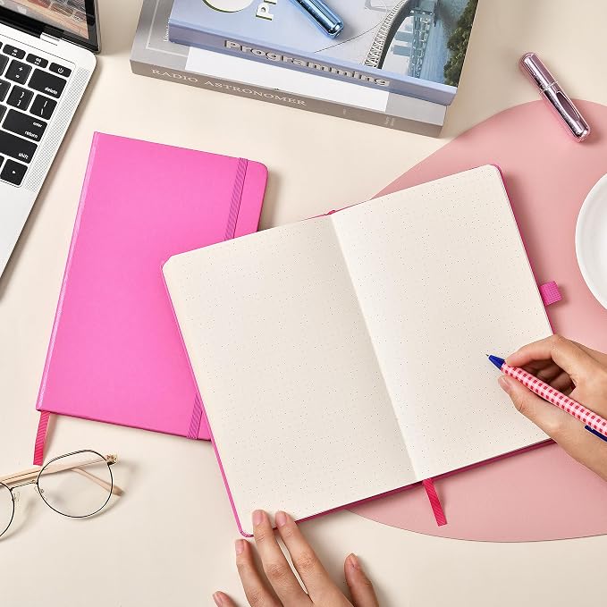 Dotted Journal/Notebook - Dot Grid Hard Cover Notebook, 5.3'' x 8.26''