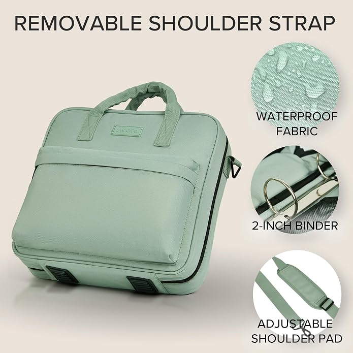 Sturdy 3 Ring Zipper Binder with Strap - 2" Binder with Pockets Holds 500 Sheets, Laptop & More - Durable & Easy to Carry