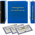 Corporate Kit (Blue) - Binder, Slipcase, Minutes & Bylaws, Stock Certificates with Stubs & Customizable Index Tabs