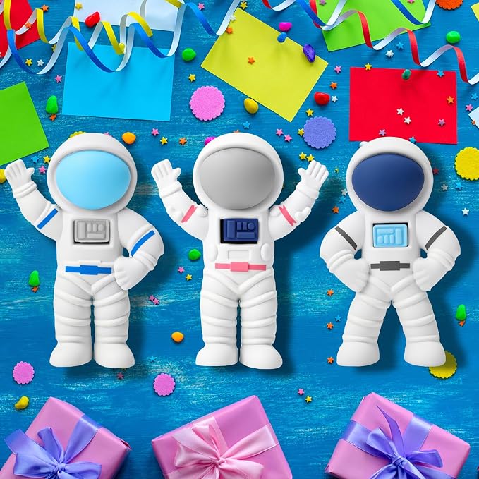 Resurhang 144 Pcs Space Themed Erasers Astronaut Figurines Eraser