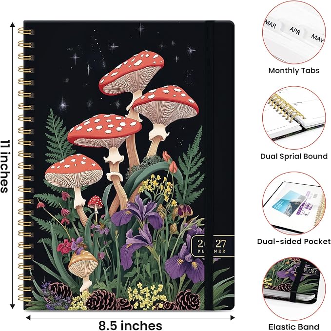 ZOTIA Academic Planner 2026-2027, Monthly & Weekly Jul 2026-Jun 2027 | Forest Myth, 8.5" x 11" Calendar Planner for Women, Hardcover Pretty Organizer for Women, School Office Home Supplies