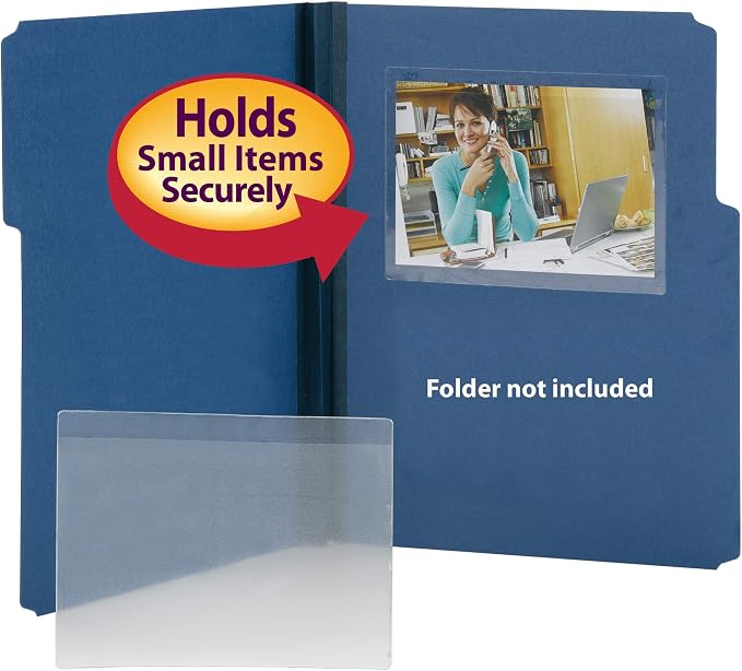 Smead Self-Adhesive Poly Pocket, 6" x 4", Standard Photo Size, Clear, 100 per Box (68164)