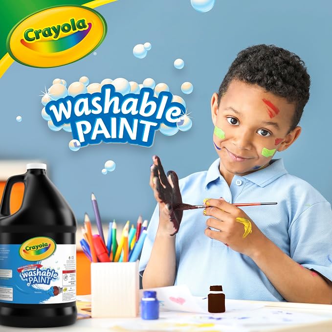Crayola Washable Paint For Kids - Black (1 Gallon), Kids Arts And Crafts Supplies, Non Toxic, Bulk | Non Toxic, Bulk, Arts and Craft Supply