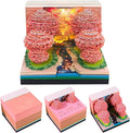 Time Piece Calendar 2027 Desk Calendar with LED Light 3D Tear-away Paper Carving Art Memo Pad Notepad Gift for Christmas Housewarming Desktop Decoration (Peach forest)