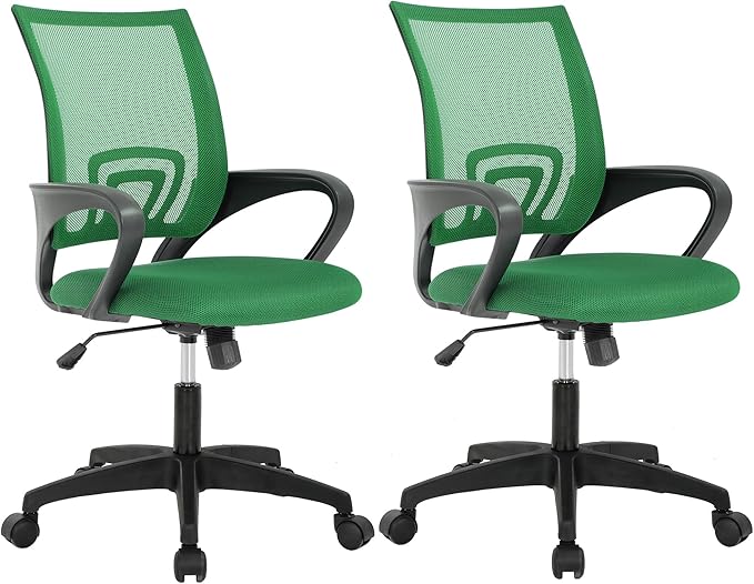 BestOffice Home Office Chair Ergonomic Desk Chair Mesh Computer Chair with Lumbar Support Armrest Executive Rolling Swivel Adjustable Mid Back Task Chair,Green
