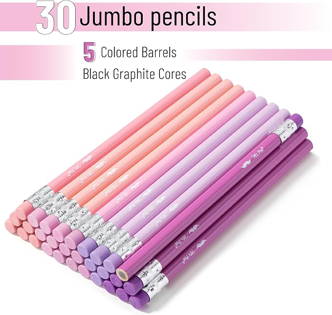 Mr. Pen- Jumbo Pencils, 30 Pack, Colorful Barrels
