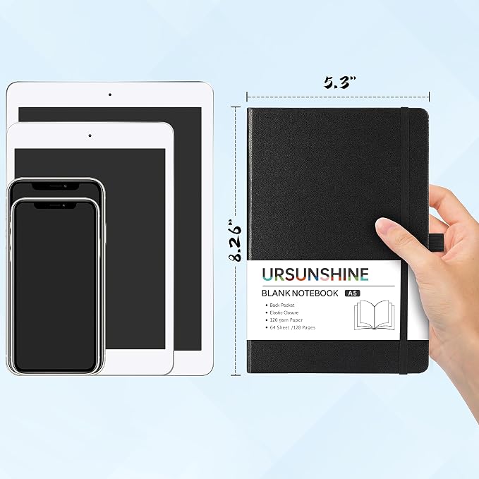 Blank Journal/Notebook - Classic Notebook/Journal with Ribbon, 5.7" x 8.4"