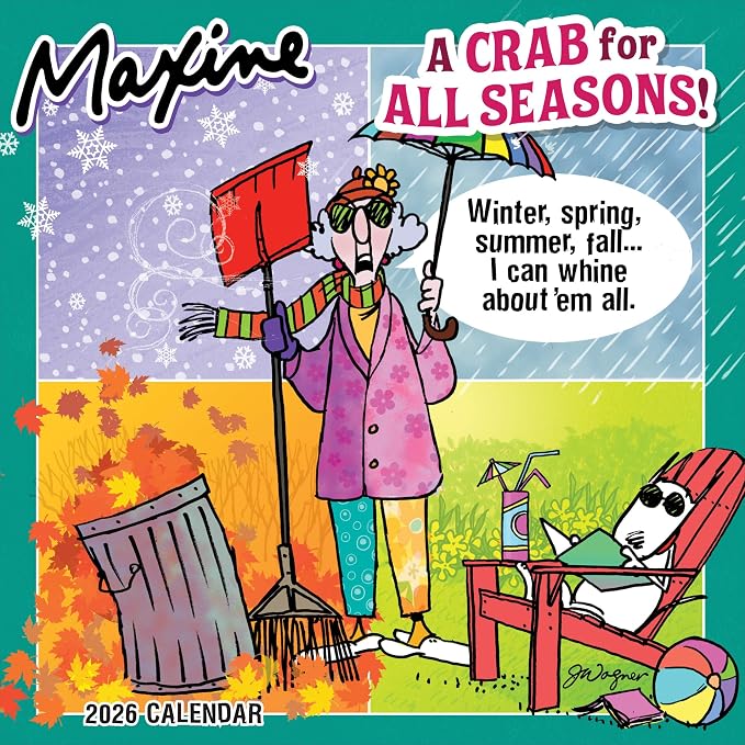 TF Publishing 2026 Maxine Wall Calendar - Monthly 2026 Wall Calendar with Large Grids for Appointments and Scheduling, Premium Matte Pages & Easy Display for Home or Office Organization - 12in x 12in