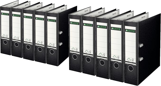 Leitz Quality Folder Plastic Cover 180?A4 (A4 Wide, Pack of 10, Black)
