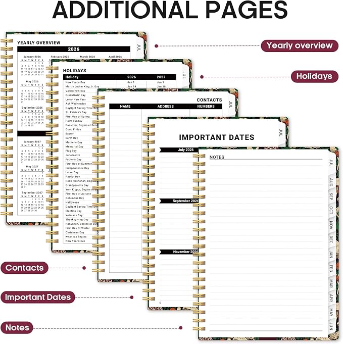 Planner 2026-2027, Monthly & Weekly Jul 2026-Jun 2027 Planner Calendar