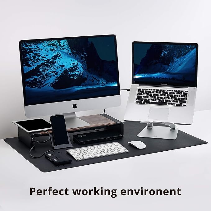 SIIG Foldable Aluminum Laptop Stand, CE-MT2Q12-S1 | Raise a laptop for a more comfortable viewing and typing position; foldable aluminum and height adjustment support desk and.