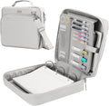 3-Inch 3-Ring Zipper Binder with Shoulder Strap and Multiple Pockets | D-Ring Zip Up Binder with 700 Sheets Capacity, Compatible with 13" MacBook/Tablet, for Middle School, Office, Gray