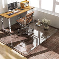 GLSLAND 48" x 60" Tempered Glass Chair Mat Rectangle Heavy-Duty Floor Protector for Carpet Hard Floors Scratch-Resistant Office Computer Desk Mat 1/5" Clear