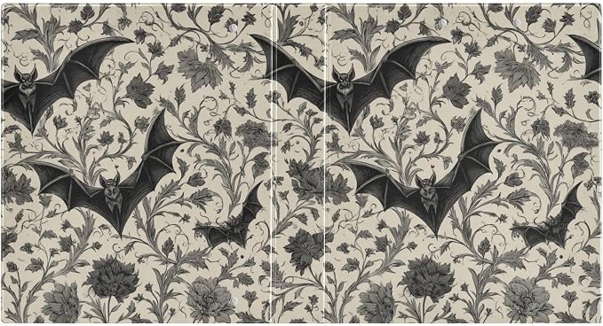 Gothic Bat Round Ring Binders Floral (8) 1.5 Inch 3 Ring Binder with Clipboard Holds 200 Sheets Office Home School