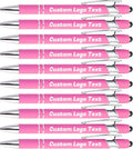 HEYZARDA Personalized Pens with Name Text Logo Custom Ballpoint Pen for Business Office Events with Stylus for Touchscreen 20 Pcs Rose