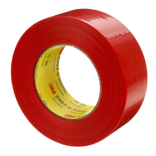 3M Outdoor Masking Poly Tape 5903, Red, 1.88 in x 60 yd, 7.5 mil, 1 Roll | Exterior Water Resistant Tape