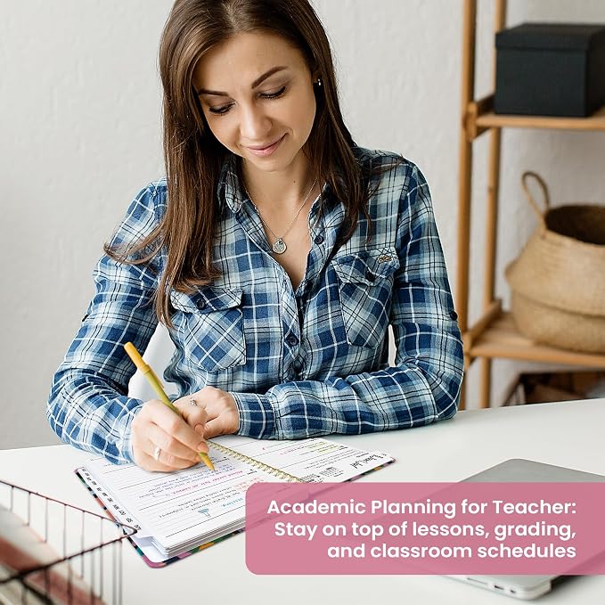 Taja Planner 2026-2027, Jul 2026-Jun 2027 Monthly & Weekly Calendar Planner | 6.3" x 8.5", Hardcover Academic Calendar, Teacher Student Agenda Book with Tabs, School Office Supplies, Vivid Garden
