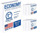 Samsill 1.5 Inch 3 Ring Binders, Economy Round Ring, Clear View Cover, 325 Sheet Capacity - for School, Home, Office - White, 6 Pack