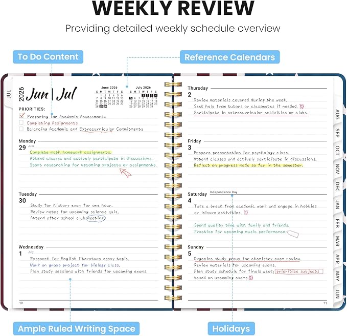 ZOTIA Planner 2026-2027, Jul 2026-Jun 2027 Weekly & Monthly Calendar