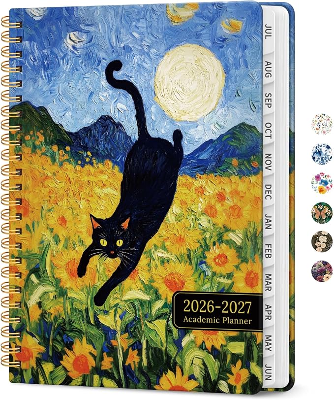 Taja Planner 2026-2027, Jul 2026-Jun 2027 Monthly & Weekly Calendar Planner | 8.5" x 11", Hardcover Academic Calendar, Teacher Student Agenda Book with Tabs, School Office Supplies, Midnight Stroll