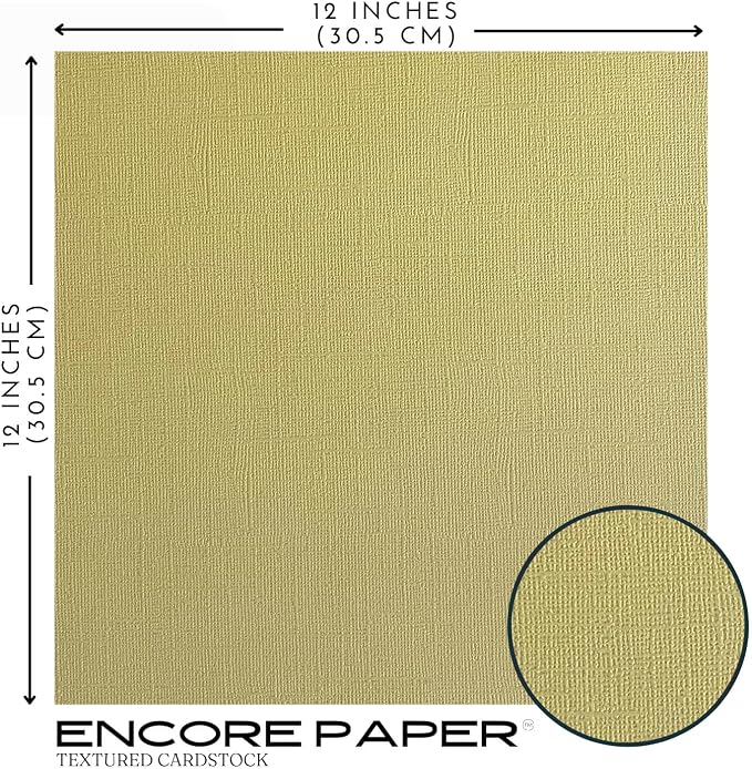 Golden Sage—12x12 Textured Cardstock | 80lb Textured Tan Scrapbook Paper | Premium Cardstock for Cricut Cutting | 25 Sheets