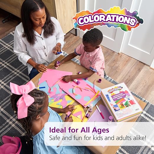 Colorations Construction Paper for Kids - 7 Bright Colors - 600 Bulk Sheets of 9"X12" - Assorted Pack of Heavy-Duty Craft Paper, Bulk School Supplies | 600 Sheets Bright Colored Paper, Bulk Arts & Crafts, School Supplies, Drawing, Coloring, 3D Art