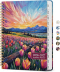 Taja Planner 2026-2027, Jul 2026-Jun 2027 Monthly & Weekly Calendar Planner | 6.3" x 8.5", Hardcover Academic Calendar, Teacher Student Agenda Book with Tabs, School Office Supplies, Radiant Pastures