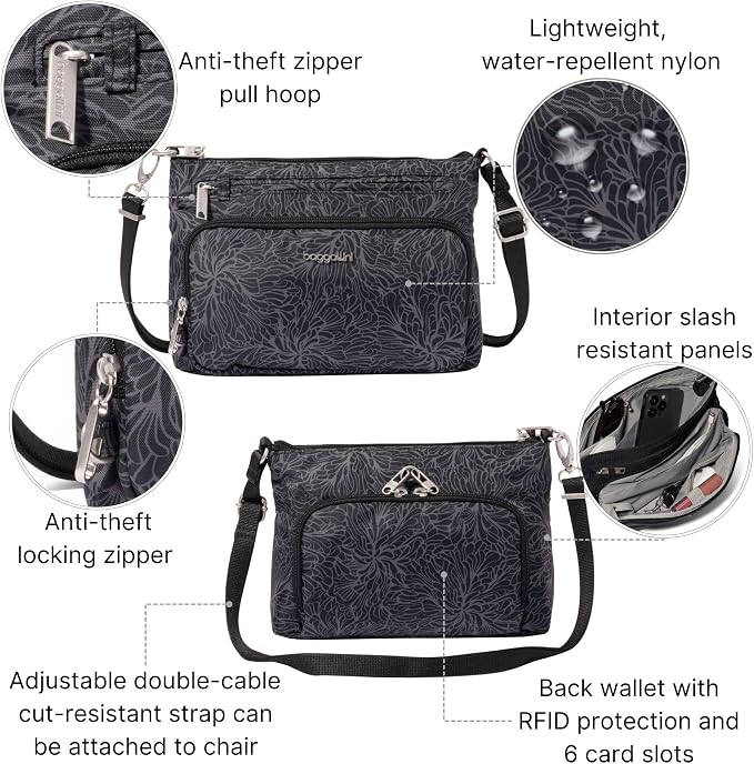 Baggallini Securtex Anti-Theft Keepsake Crossbody
